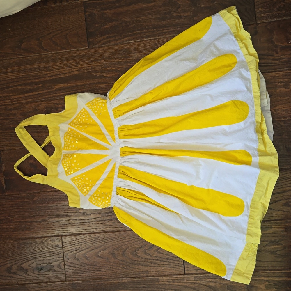 Mini boden girls lemon dress size 9-10y
